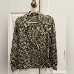Zara shirt pajama style satin feel